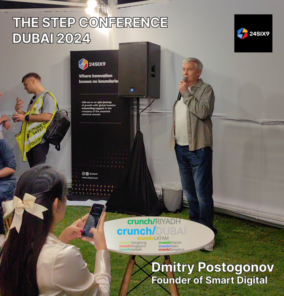 crunch dubaï Dmitry Postogonov lors de la conférence Step 24six9 pitch event